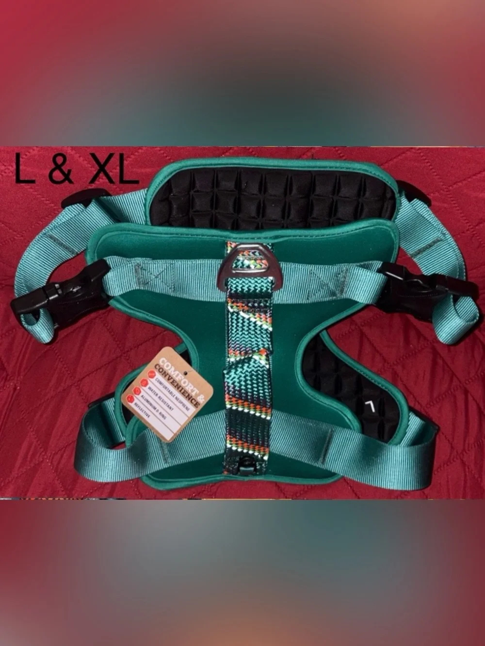 size large & xlarge dog Comfort Harness in Teal Green - Unbranded